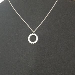 Kate Spade Silver Beaded Circle Pendant Necklace